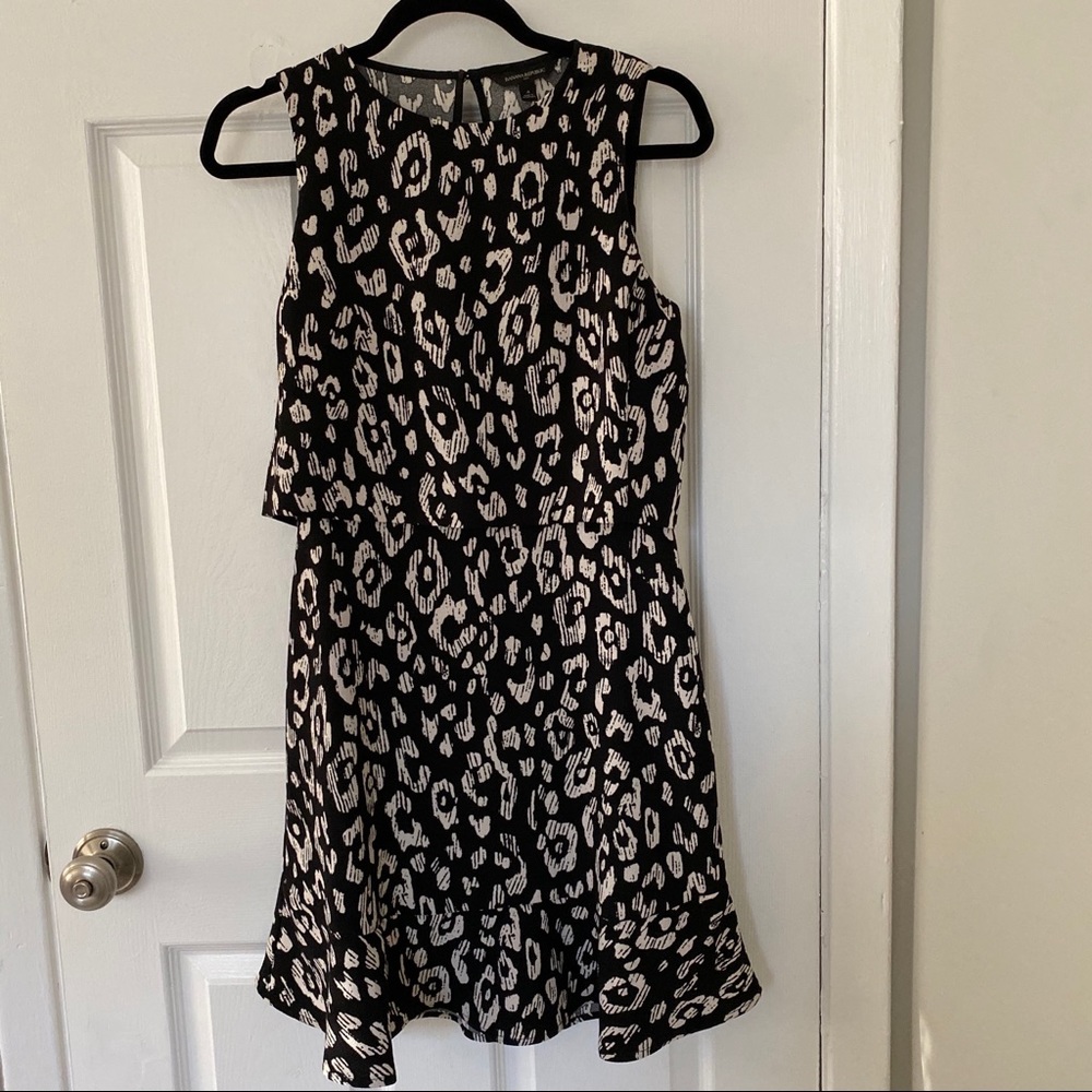 Banana Republic animal print black and white dress